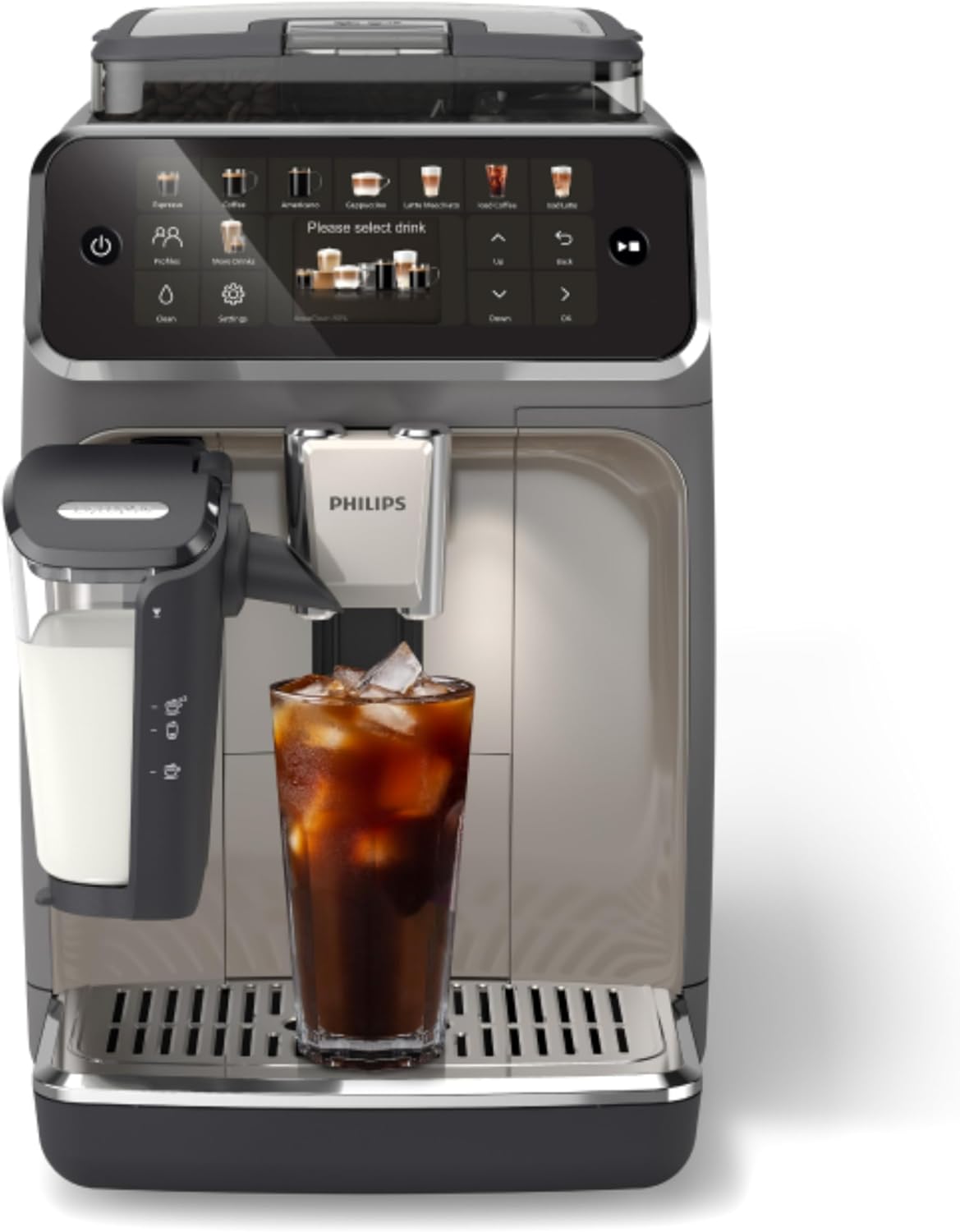 Philips 5500 Series Fully Automatic Espresso Machine with LatteGo – Black Chrome