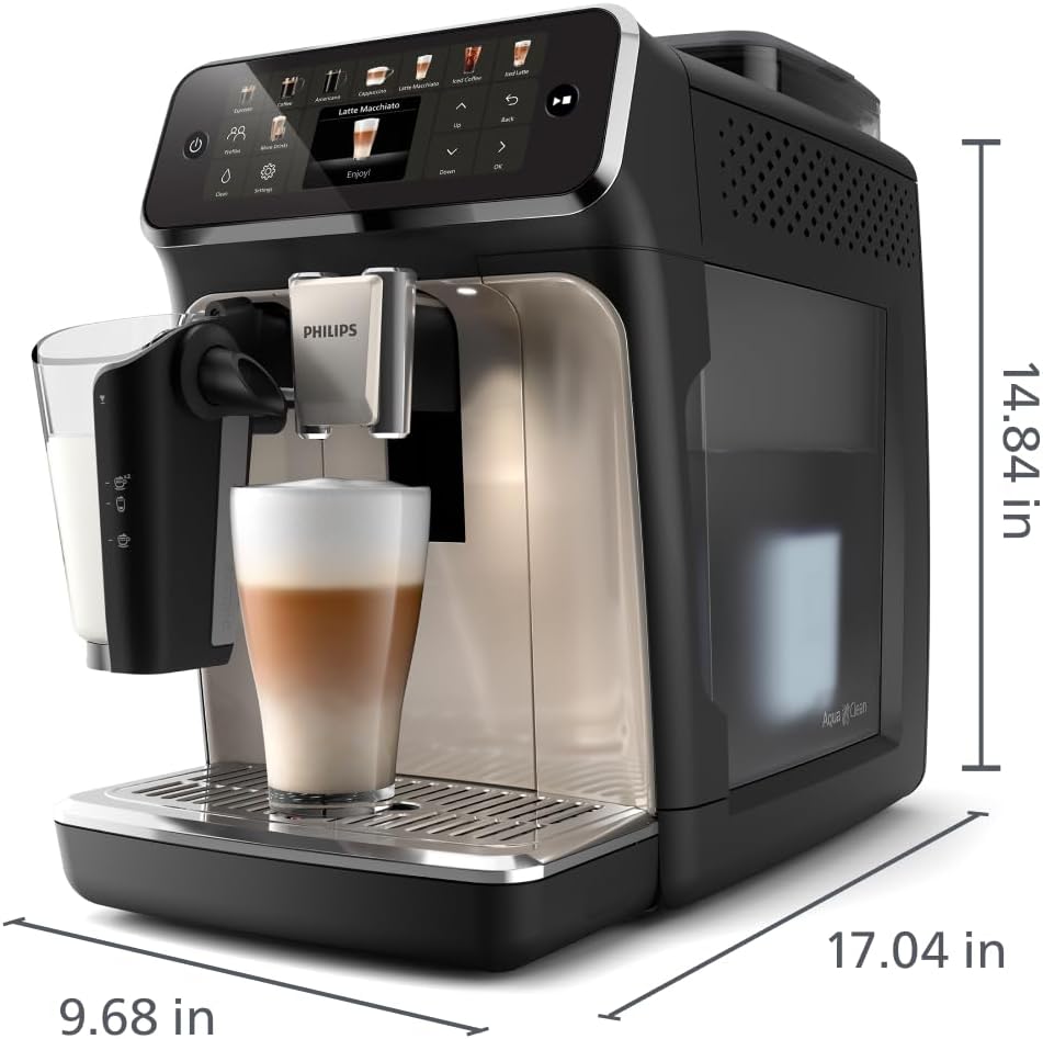 Philips 5500 Series Fully Automatic Espresso Machine with LatteGo – Black Chrome