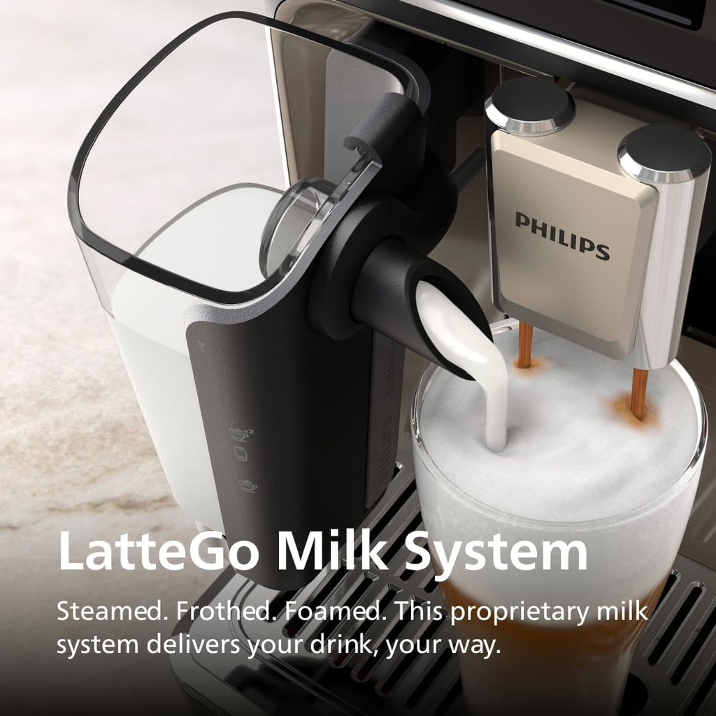 Philips 5500 Series Fully Automatic Espresso Machine with LatteGo – Black Chrome